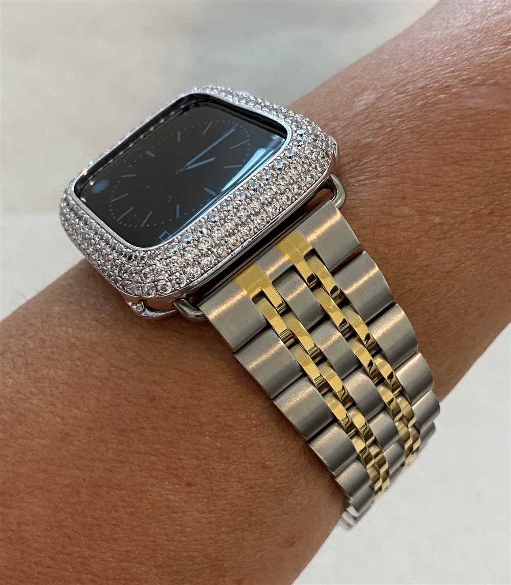 Apple watch band silver and gold