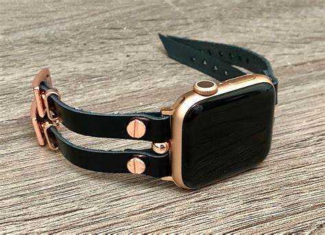 Leather apple watch band 45mm